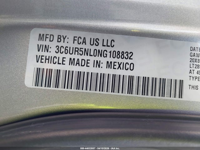 Aukcja sprzedaży 2022 Ram 2500 Laramie  4x4 6'4 Box, vin: 3C6UR5NL0NG108832, numer aukcji: 44832857