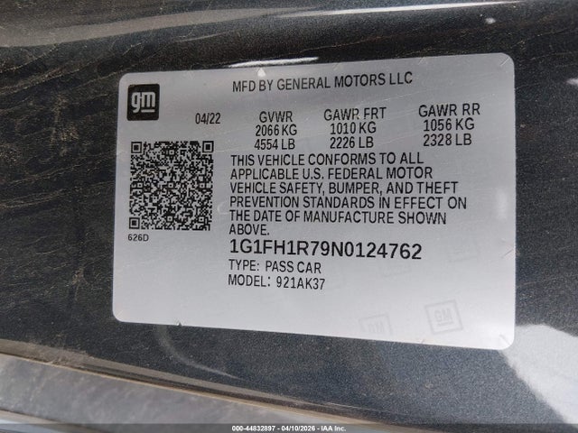 1G1FH1R79N0124762 Chevrolet Camaro Rwd 2ss