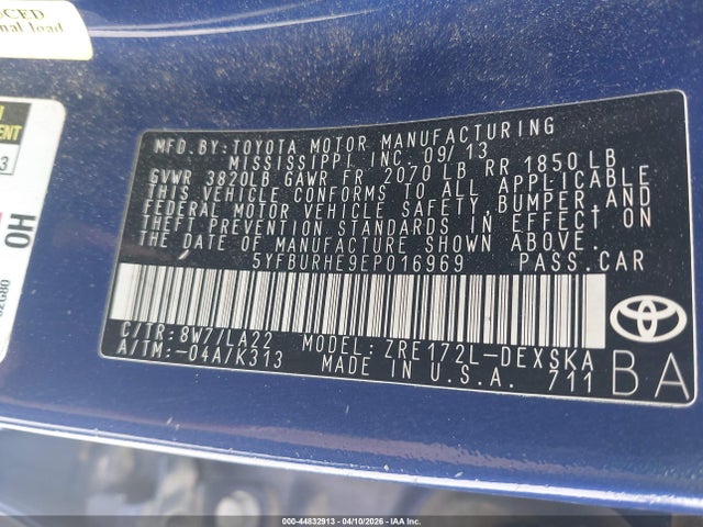 Toyota Corolla S Premium 2014 5YFBURHE9EP016969 Image 9