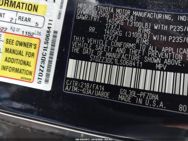 2020 TOYOTA SIENNA 5TDZZ3DC1LS068411 Photo 8