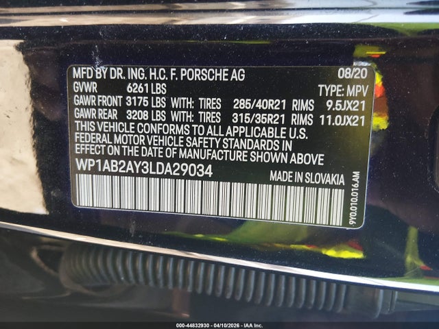 Porsche CAYENNE S 2020 WP1AB2AY3LDA29034 Image 9
