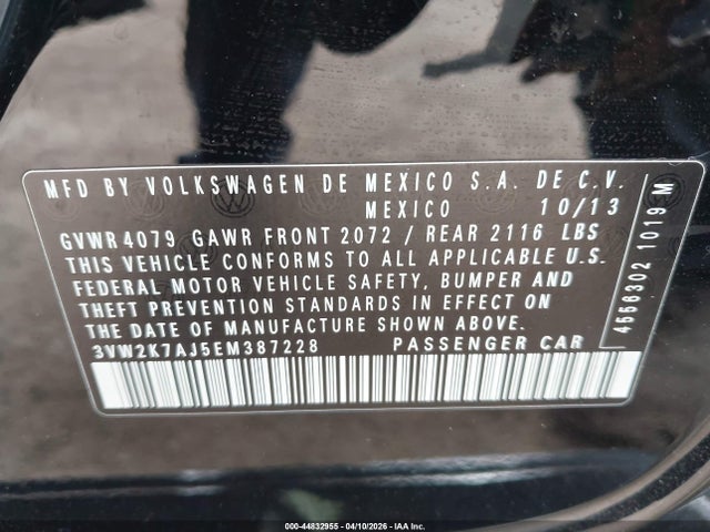 Продаж на аукціоні авто 2014 Volkswagen Jetta 2.0l S, vin: 3VW2K7AJ5EM387228, номер лоту: 44832955