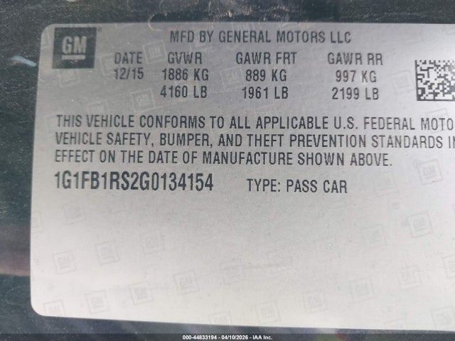 Chevrolet Camaro 1lt 2016 1G1FB1RS2G0134154 Image 9