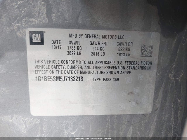 1G1BE5SM5J7132213 Chevrolet Cruze Lt Auto