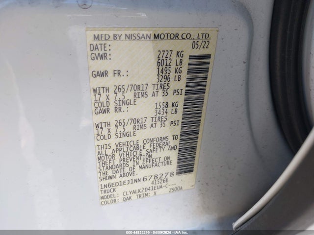 Nissan Frontier Pro-x 4x2 2022 1N6ED1EJ1NN678278 Image 9