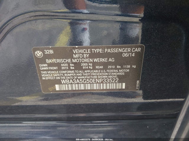 2014 BMW 328I WBA3A5G50ENP33522 Photo 8