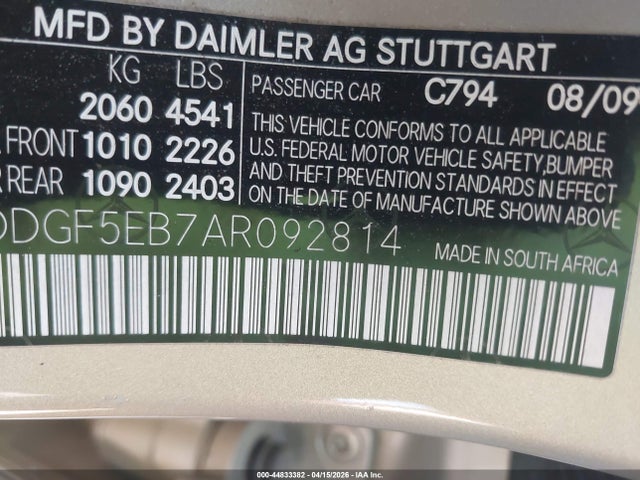 Aukcja sprzedaży 2010 Mercedes-benz C 300 Luxury/sport, vin: WDDGF5EB7AR092814, numer aukcji: 44833382