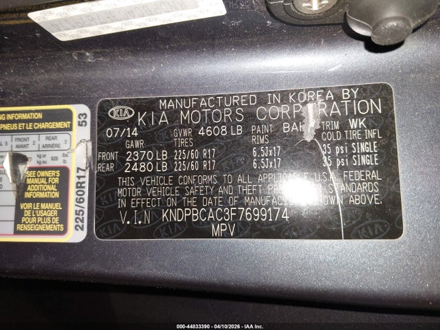 Продаж на аукціоні авто 2015 Kia Sportage Lx, vin: KNDPBCAC3F7699174, номер лоту: 44833390
