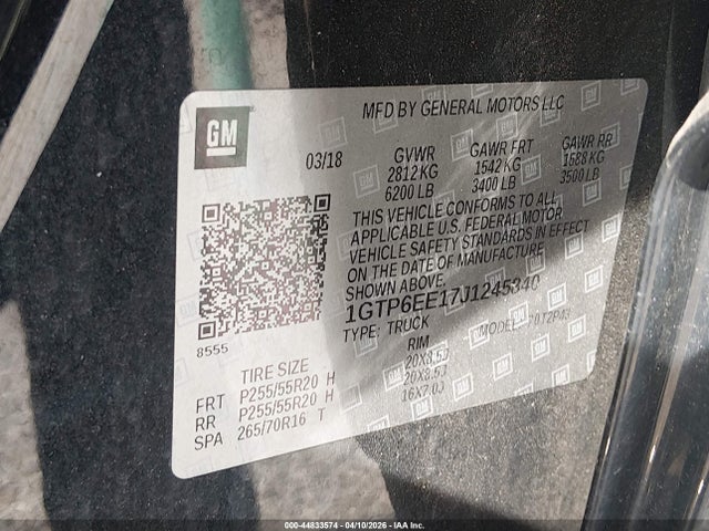 Aukcja sprzedaży 2018 Gmc Canyon Denali, vin: 1GTP6EE17J1245840, numer aukcji: 44833574
