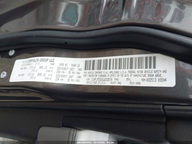 44833620 :رقم المزاد ، 1C4PJMCB2EW232670 vin ، 2014 Jeep Cherokee Latitude مزاد بيع