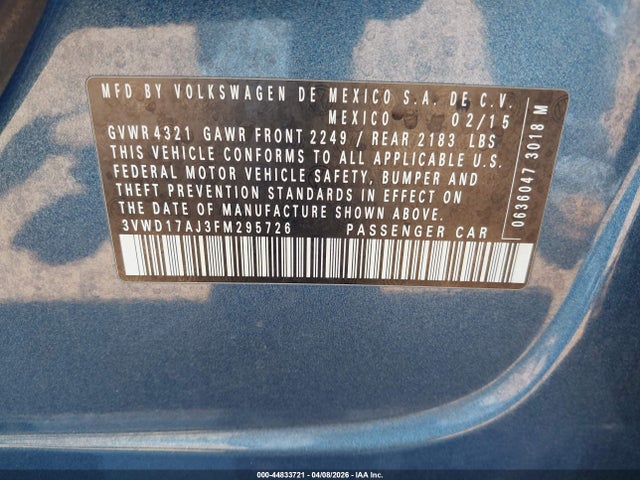 2015 VOLKSWAGEN JETTA 3VWD17AJ3FM295726 Photo 8