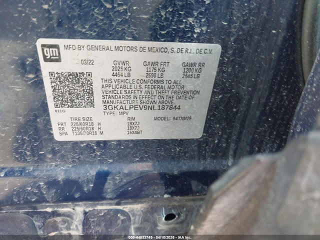 Aukcja sprzedaży 2022 Gmc Terrain Fwd Slt, vin: 3GKALPEV9NL187844, numer aukcji: 44833749