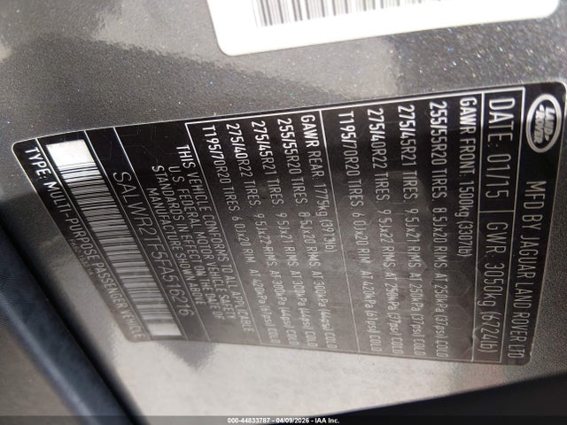 2015 LAND ROVER RANGE ROVER SPORT SALWR2TF5FA516216 Photo 8