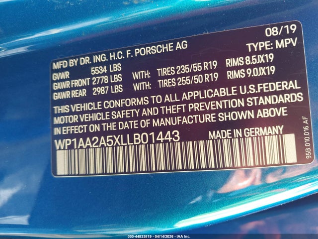 WP1AA2A5XLLB01443 Porsche Macan
