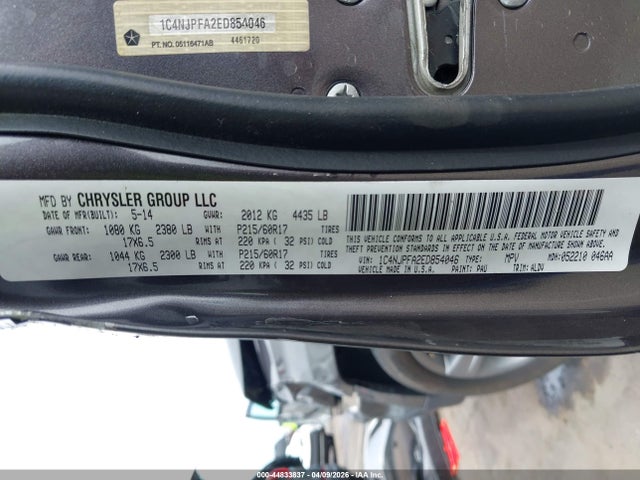 Aukcja sprzedaży 2014 Jeep Patriot High Altitude, vin: 1C4NJPFA2ED854046, numer aukcji: 44833837