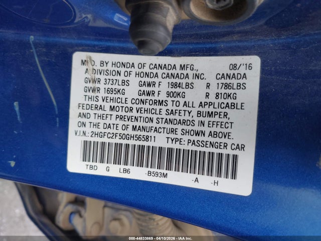 2HGFC2F50GH565811 Honda Civic Lx