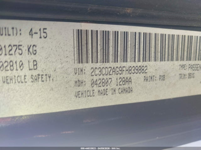 2015 DODGE CHALLENGER 2C3CDZAG9FH839882 Photo 8