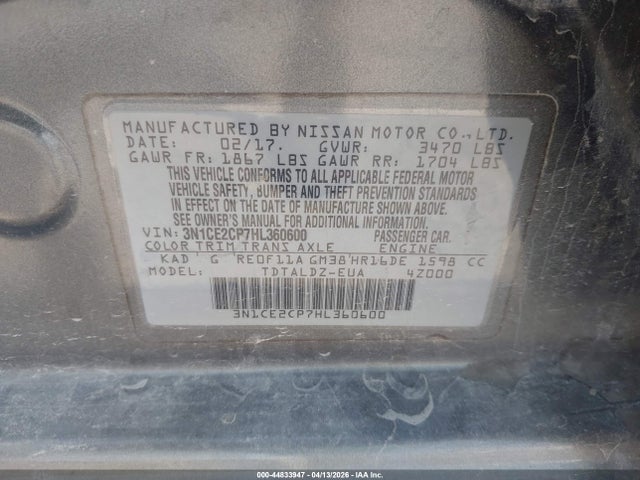 2017 NISSAN VERSA NOTE 3N1CE2CP7HL360600 Photo 8