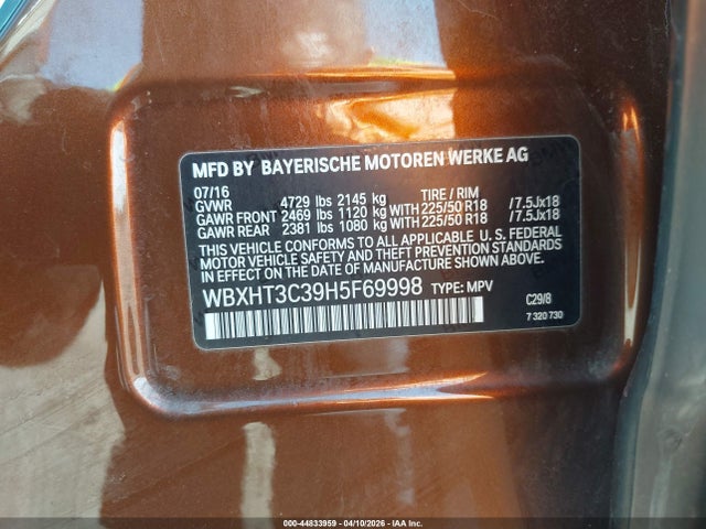 Продажа на аукционе авто 2017 Bmw X1 Xdrive28i, vin: WBXHT3C39H5F69998, номер лота: 44833959
