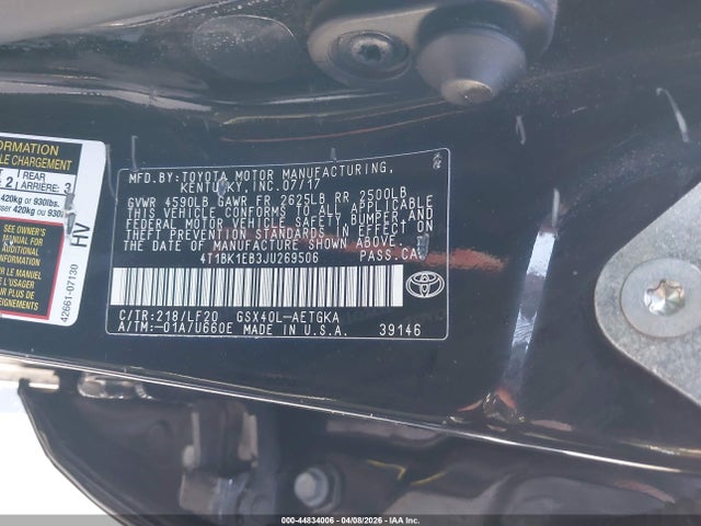 2018 TOYOTA AVALON 4T1BK1EB3JU269506 Photo 8