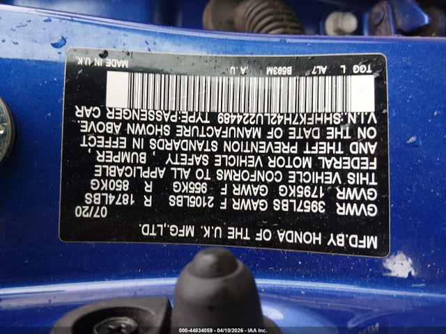 SHHFK7H42LU224489 Honda Civic Sport