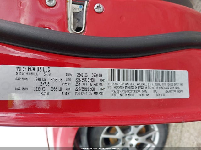 Продаж на аукціоні авто 2019 Dodge Journey Gt Awd, vin: 3C4PDDEG6KT784609, номер лоту: 44834094