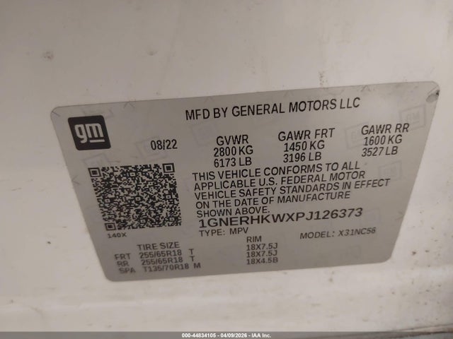 Продаж на аукціоні авто 2023 Chevrolet Traverse Fwd Lt Leather, vin: 1GNERHKWXPJ126373, номер лоту: 44834105