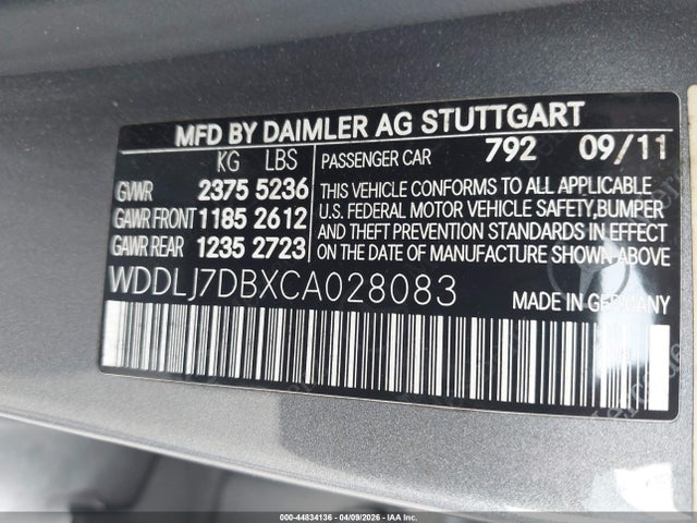 2012 MERCEDES-BENZ CLS 550 WDDLJ7DBXCA028083 Photo 8