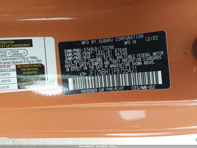 44834189 :رقم المزاد ، JF1ZNBH11P8755421 vin ، 2023 Toyota Gr86 10th Anniversary Special Edition مزاد بيع