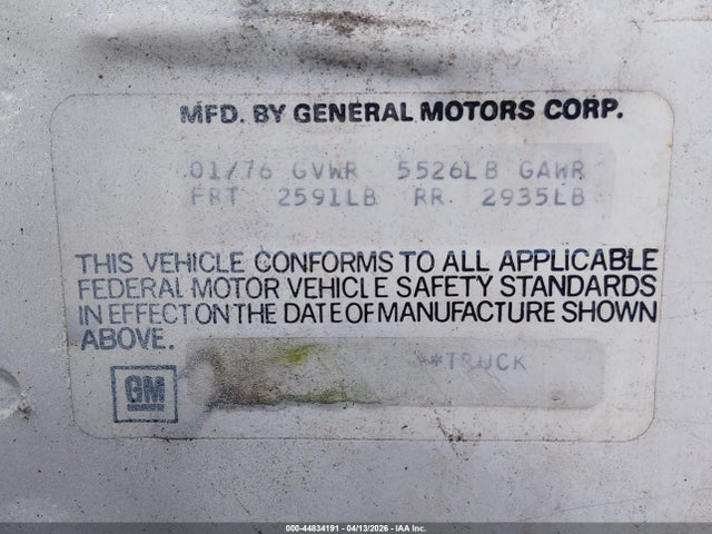 44834191 :رقم المزاد ، 1D80L6R460311 vin ، 1976 Chevrolet El Camino مزاد بيع