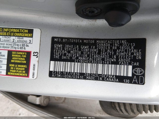 2013 TOYOTA COROLLA 2T1BU4EEXDC081481 Photo 8