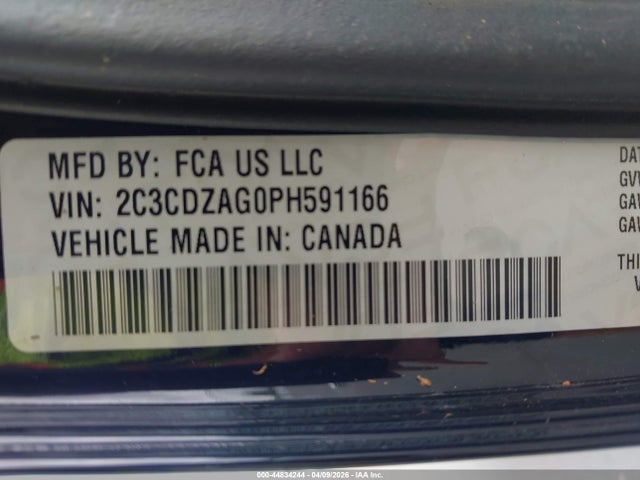 Продаж на аукціоні авто 2023 Dodge Challenger Sxt, vin: 2C3CDZAG0PH591166, номер лоту: 44834244