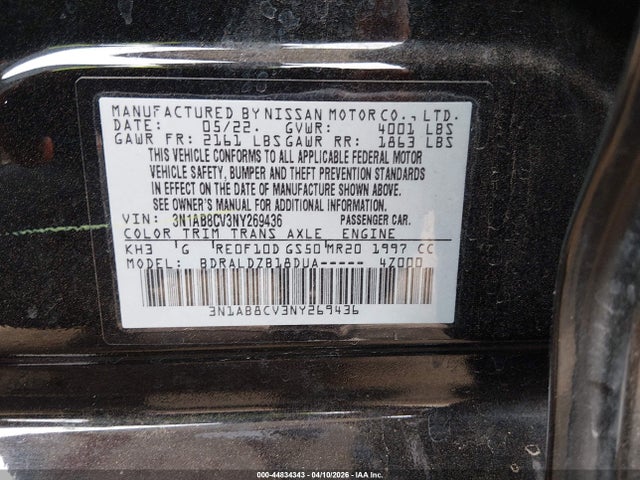 3N1AB8CV3NY269436 Nissan Sentra Sv Xtronic Cvt