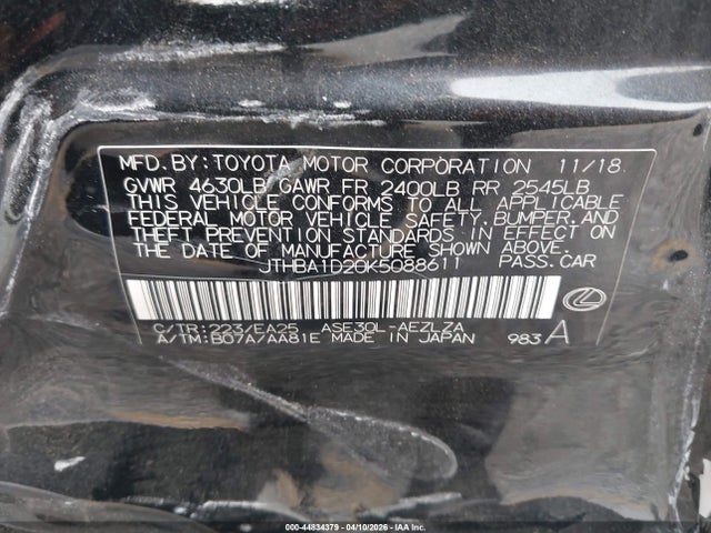 Lexus IS 300 2019 JTHBA1D20K5088611 Image 9