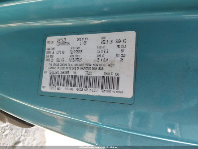 Aukcja sprzedaży 1996 Dodge Dakota, vin: 1B7GL23Y1TS587966, numer aukcji: 44834414