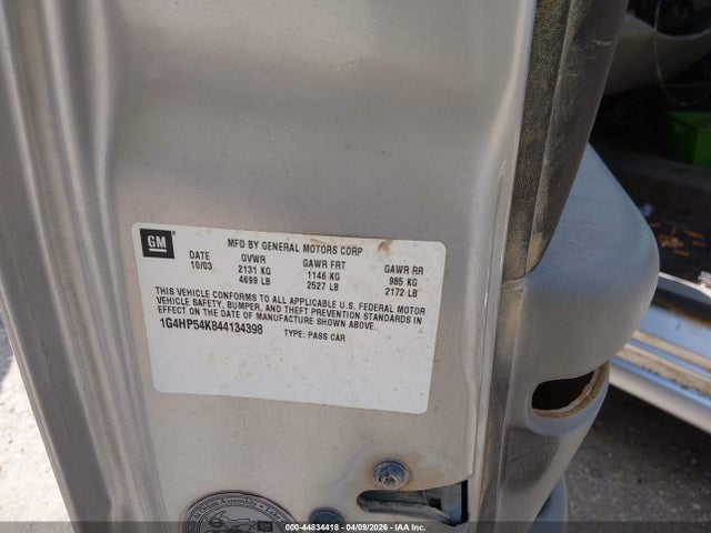 44834418 :رقم المزاد ، 1G4HP54K844134398 vin ، 2004 Buick Lesabre Custom مزاد بيع