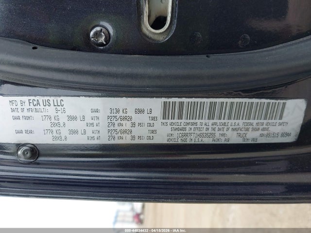 Продажа на аукционе авто 2018 Ram 1500 Tradesman  4x4 6'4 Box, vin: 1C6RR7FT8JS343742, номер лота: 44834432