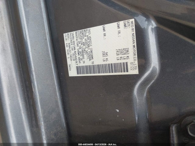 44834456 :رقم المزاد ، 1N4BL4DV5NN404697 vin ، 2022 Nissan Altima Sv Fwd مزاد بيع