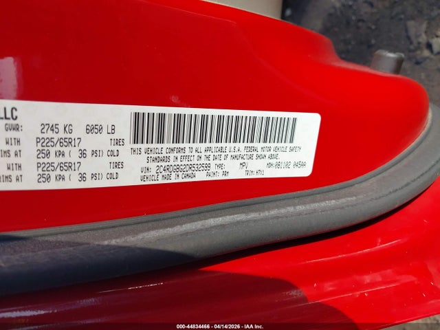 2013 Dodge Grand Caravan Se მანქანა იყიდება აუქციონზე, vin: 2C4RDGBG2DR532599, აუქციონის ნომერი: 44834466