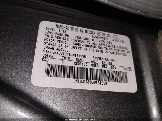 JN1BJ1CP9JW181556 Nissan Rogue Sport S