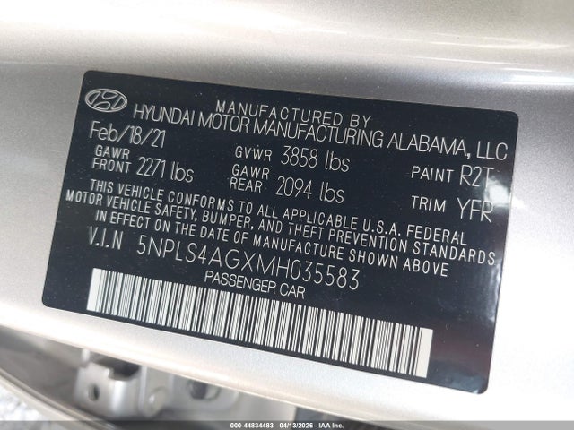 5NPLS4AGXMH035583 Hyundai ELANTRA SEL