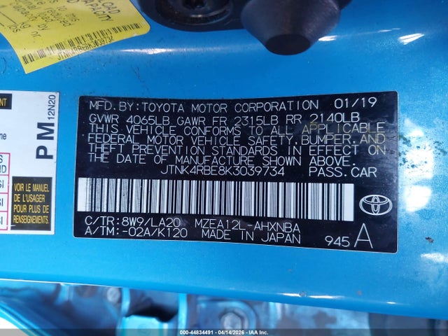 JTNK4RBE8K3039734 Toyota Corolla Xse