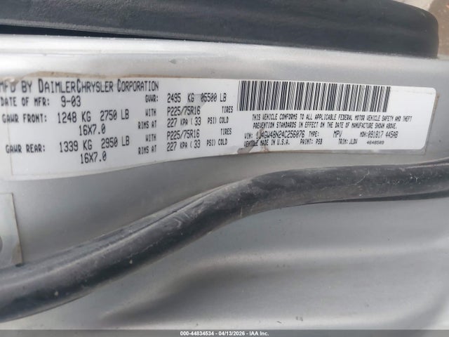 Продаж на аукціоні авто 2004 Jeep Grand Cherokee Laredo, vin: 1J4GW48N24C256076, номер лоту: 44834534