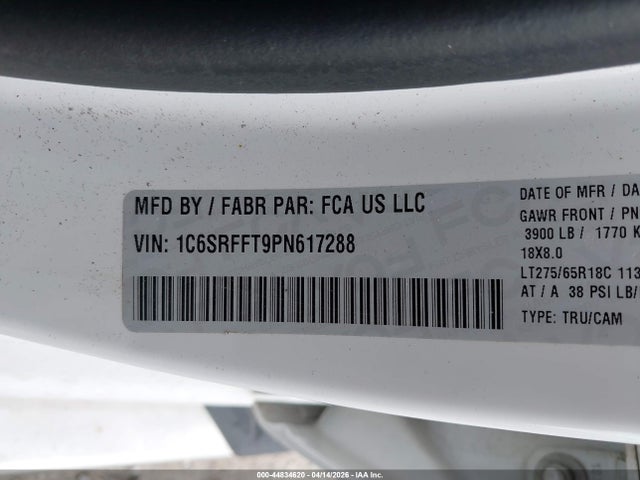 Aukcja sprzedaży 2023 Ram 1500, vin: 1C6SRFFT9PN617288, numer aukcji: 44834620