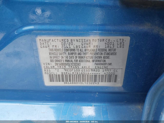 Nissan Sentra Sr Xtronic Cvt 2020 3N1AB8DV0LY232243 Image 9