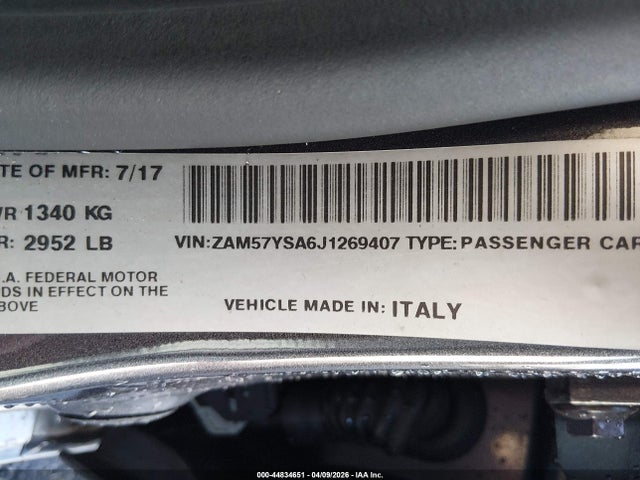 Продажа на аукционе авто 2018 Maserati Ghibli S, vin: ZAM57YSA6J1269407, номер лота: 44834651