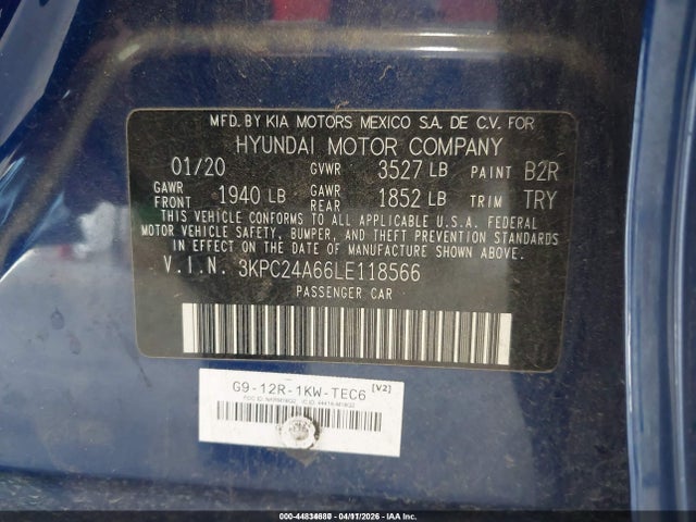 2020 HYUNDAI ACCENT 3KPC24A66LE118566 Photo 8