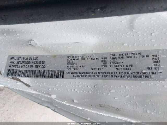 3C6JR6DG4NG300848 RAM 1500 Classic Tradesman 4x2 8&#039; Box