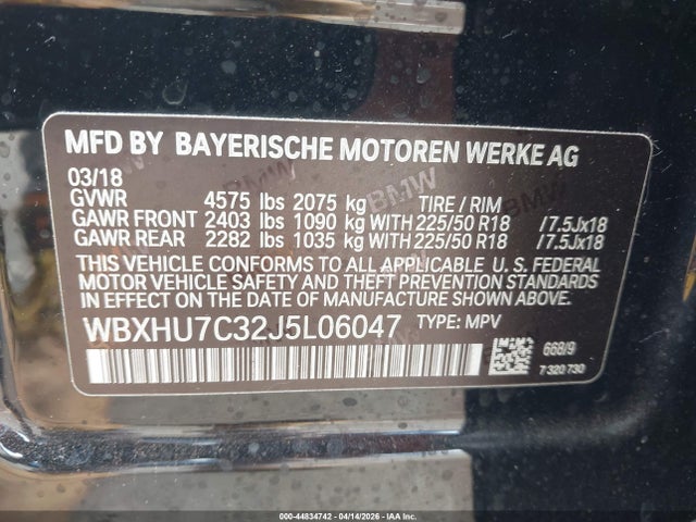 WBXHU7C32J5L06047 BMW X1 Sdrive28i