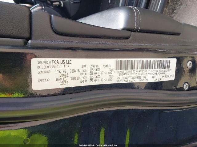 1C4RJFCG2FC890251 Jeep Grand Cherokee Overland